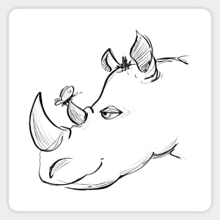 Rhino & Butterfly Sticker